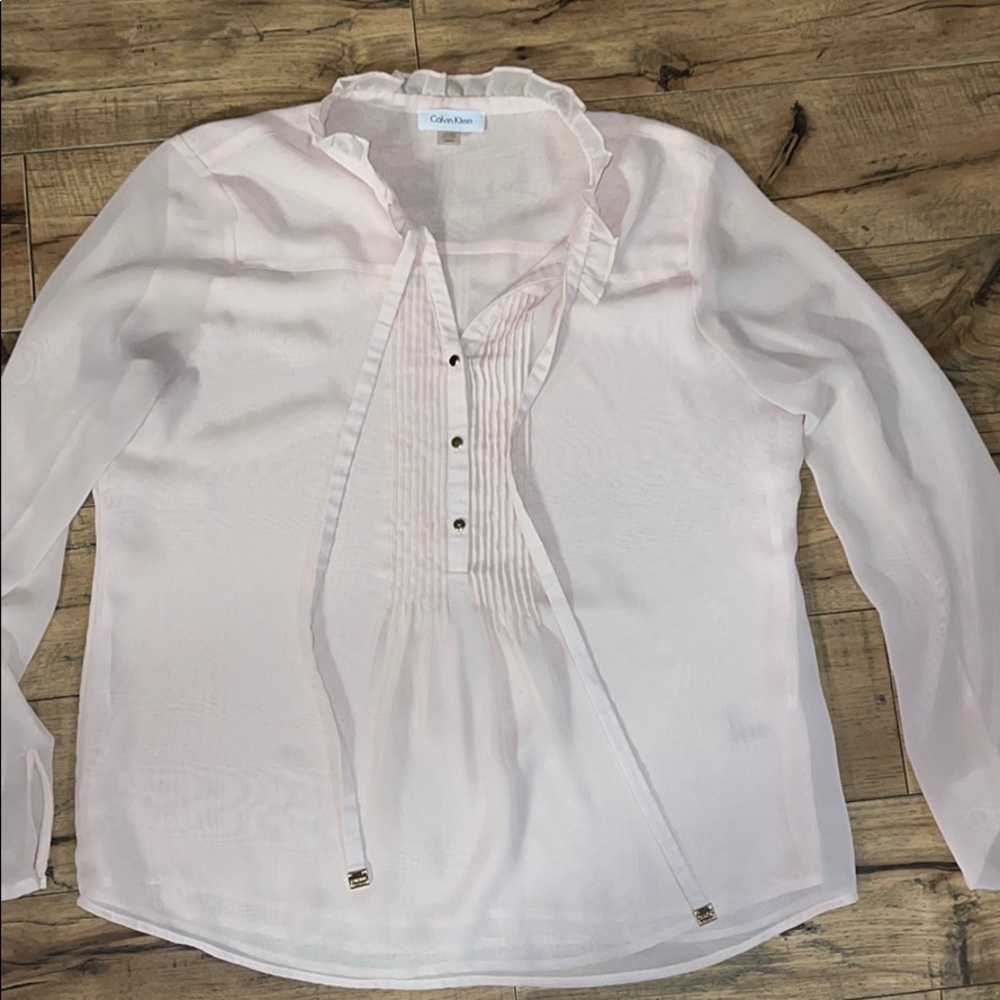 Calvin Klein blush pink top L